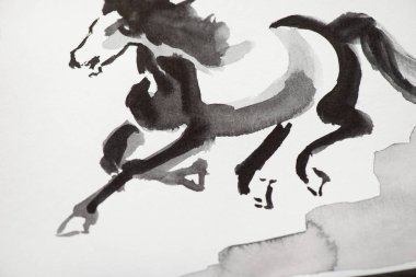 Gri atlı Japon resimli kağıt.