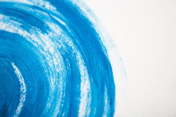 Japanese painting with blue watercolor on white background