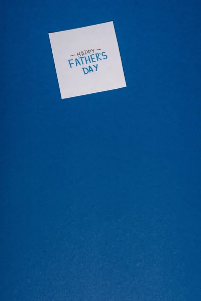 Greeting Card Handwritten Lettering Happy Fathers Day Isolated Blue — Stock Photo, Image