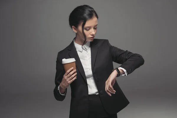Businesswoman having coffee break — Stock Photo