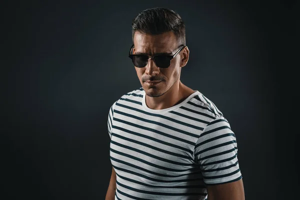 Stylish man in striped t-shirt — Stock Photo