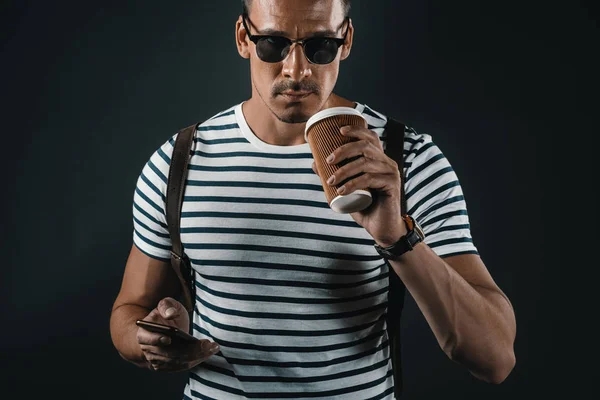 Stylish man using smartphone — Stock Photo