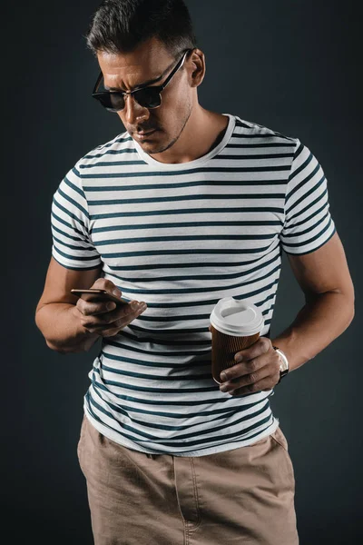 Stylish man using smartphone — Stock Photo