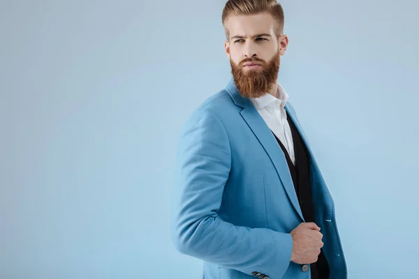 Stilvoller Mann in blauer Jacke — Stockfoto