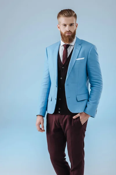Homme élégant en veste bleue — Photo de stock