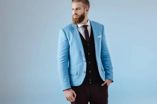 Uomo elegante in giacca blu — Foto stock