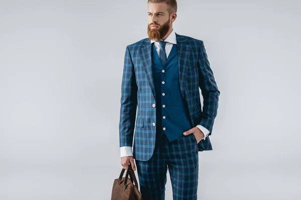 Homem elegante com saco — Fotografia de Stock