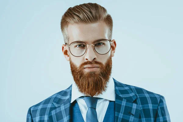 Homem em óculos com penteado elegante — Fotografia de Stock