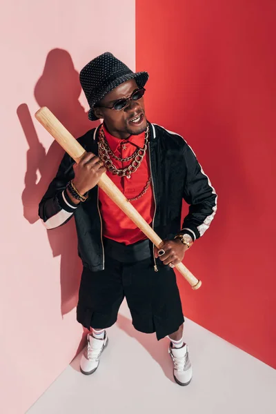 African american man with bat — Stock Photo