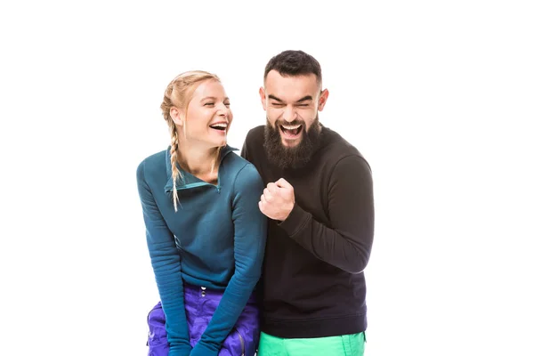 Young couple of snowboarders — Stock Photo