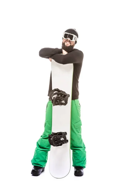 Jeune homme avec snowboard — Photo de stock