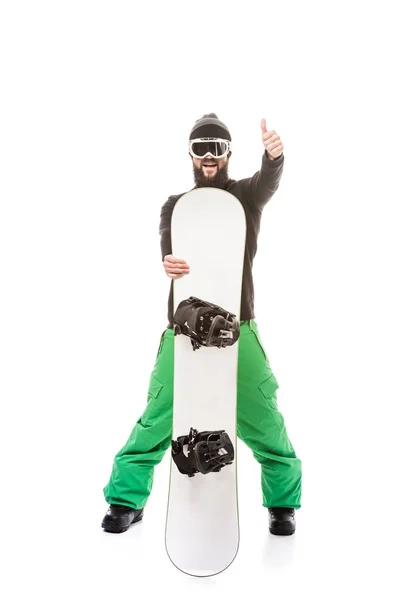 Jeune homme avec snowboard — Photo de stock