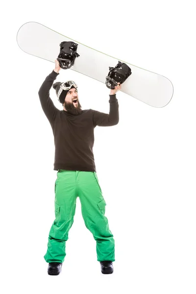 Junger Mann mit Snowboard — Stockfoto