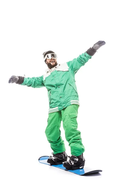 Uomo in piedi sullo snowboard — Foto stock