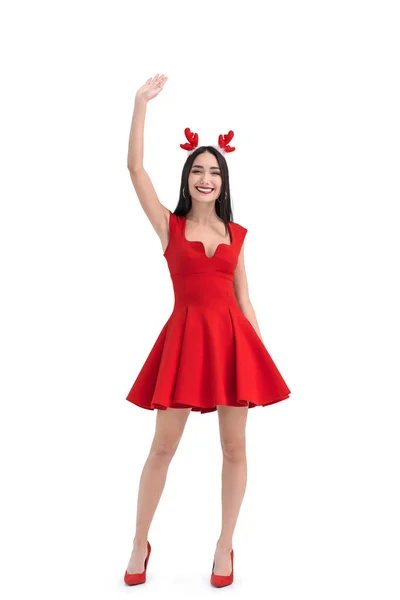 Asian woman in deer costume — Stock Photo