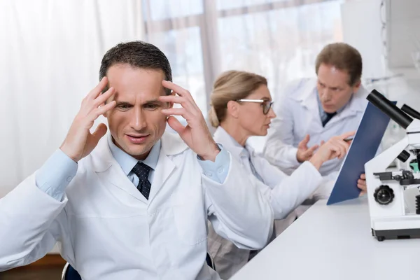 Stressed scientist — Stock Photo