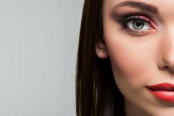 Mujer con maquillaje de moda - foto de stock