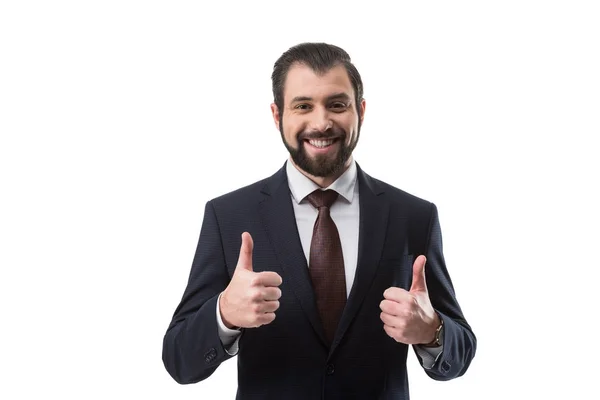 Businessman with thumbs up — Stock Photo