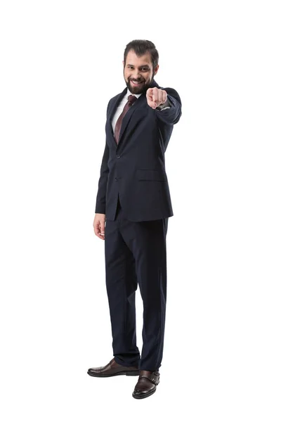 Businessman pointing at you — Stock Photo