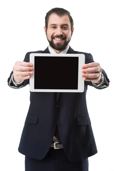 Empresario con tableta digital - foto de stock