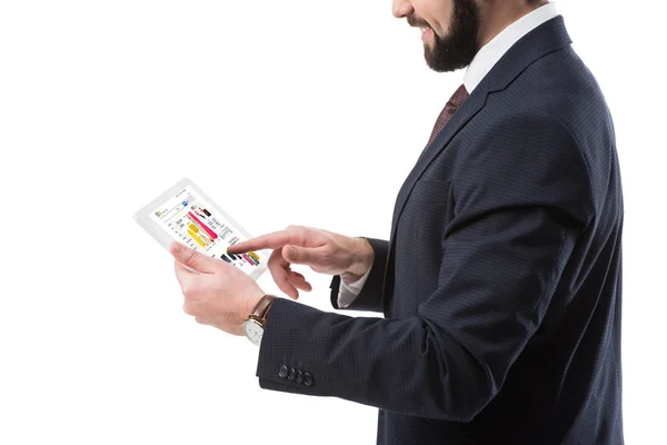 Businessman with tablet with ebay website — Stock Photo