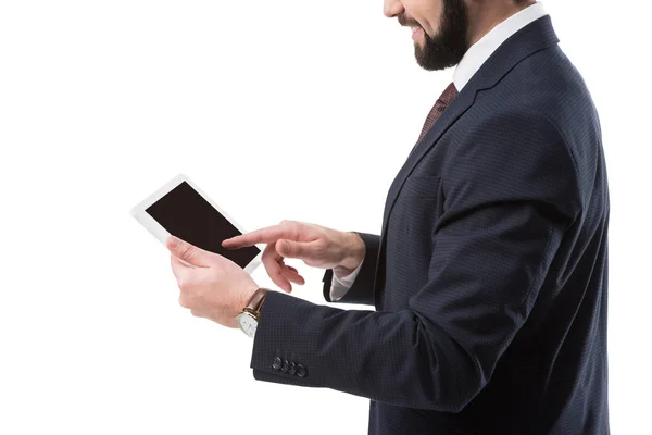 Businessman using tablet — Stock Photo