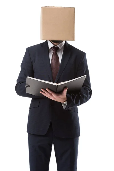 Businessman holding folder — Stock Photo