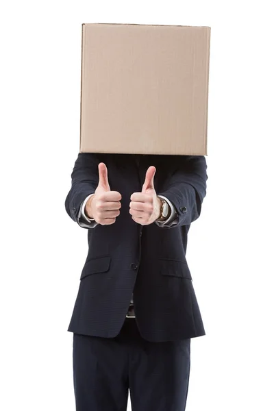 Businessman showing thumbs up — Stock Photo