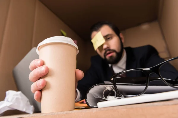 Disposable cup of coffee — Stock Photo