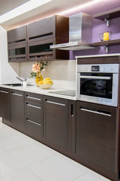 Cozy modern kitchen interior with furniture — Stock Photo