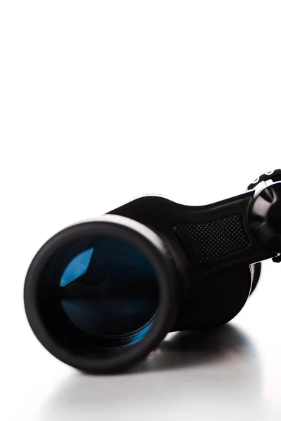 Close up of black binoculars on white — Stock Photo