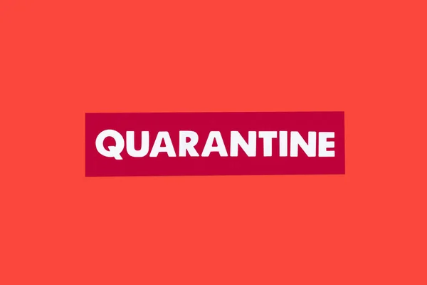 Top view of quarantine lettering isolated on red — Stock Photo