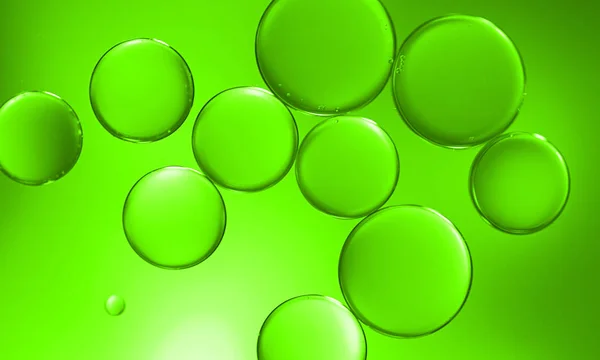 Green bubbles under water