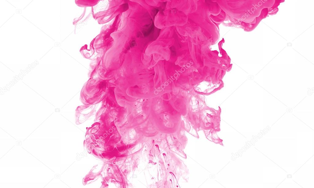 Pink paint in water