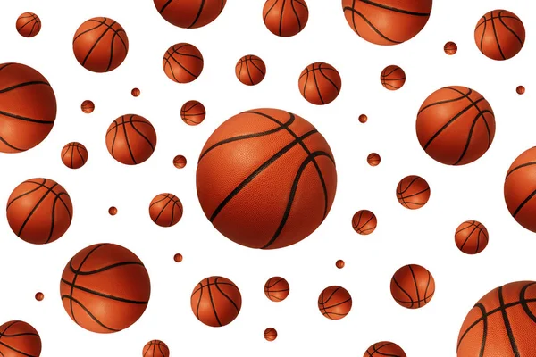 Beyaz Arka Planda Basketbol Topları — Stok fotoğraf