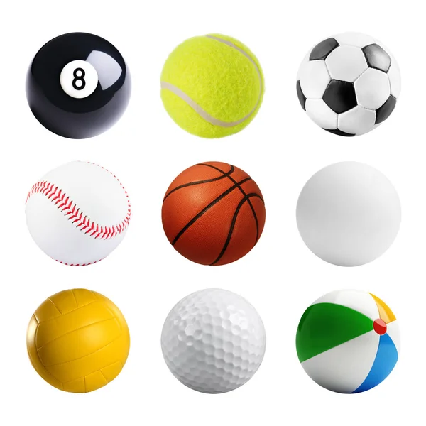 Множество Различных Мячей Набор Мячей — стоковое фото