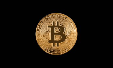 Siyah arka plan üzerine Bitcoin