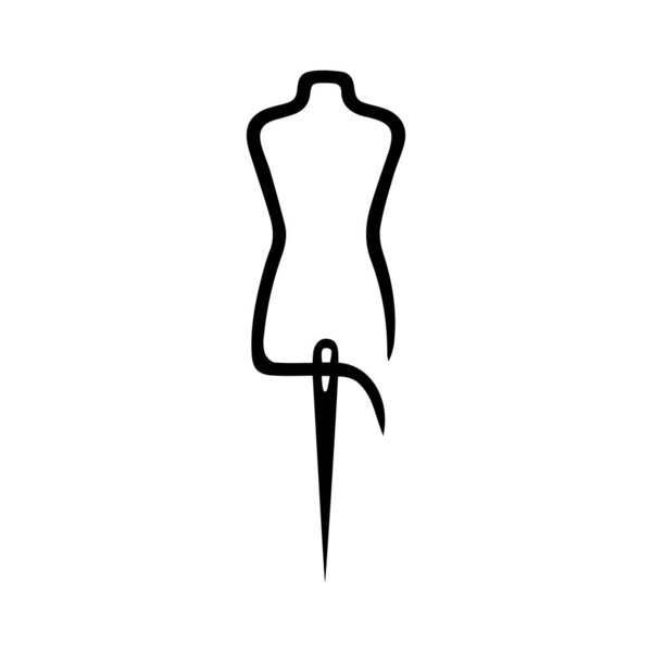 needle and thread logo vector design