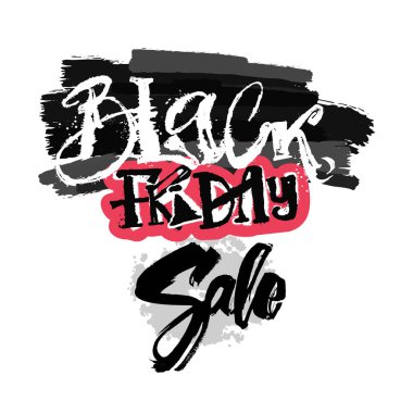 Siyah Cuma satış konsepti el motivasyon posteri yazı.