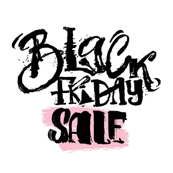 Black Friday Sale Konzept Hand Schriftzug Motivationsposter. — Stockvektor