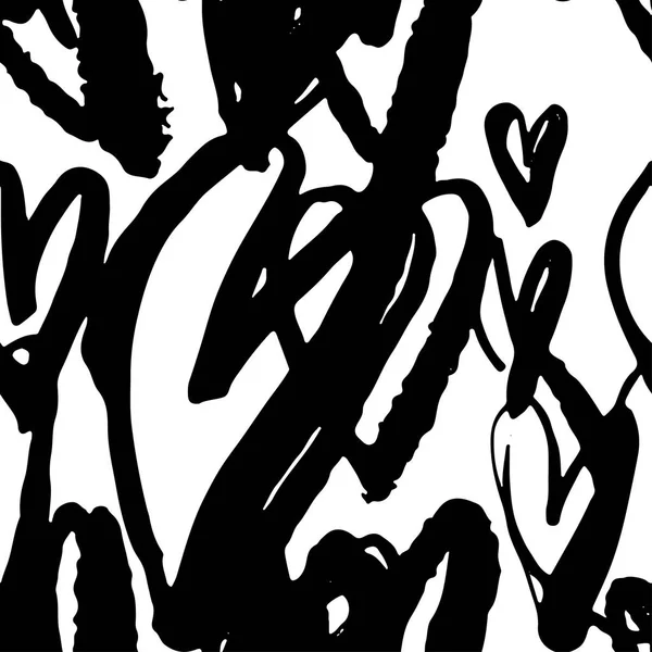 Bezproblemowe brushpen doodle wzór grunge tekstur. Modny nowoczesny w — Wektor stockowy