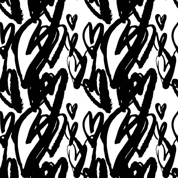 Sorunsuz brushpen doodle desen doku. Trendy modern bir — Stok Vektör