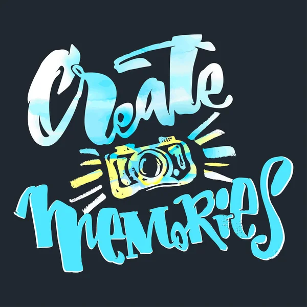 Crear concepto de recuerdos, letras caligráficas inspiradoras qu — Vector de stock