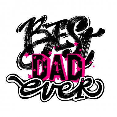 Babalar günü kavramı el yazı motivasyon posteri.