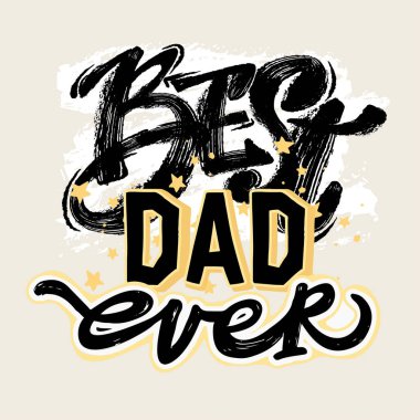 Babalar günü kavramı el yazı motivasyon posteri.