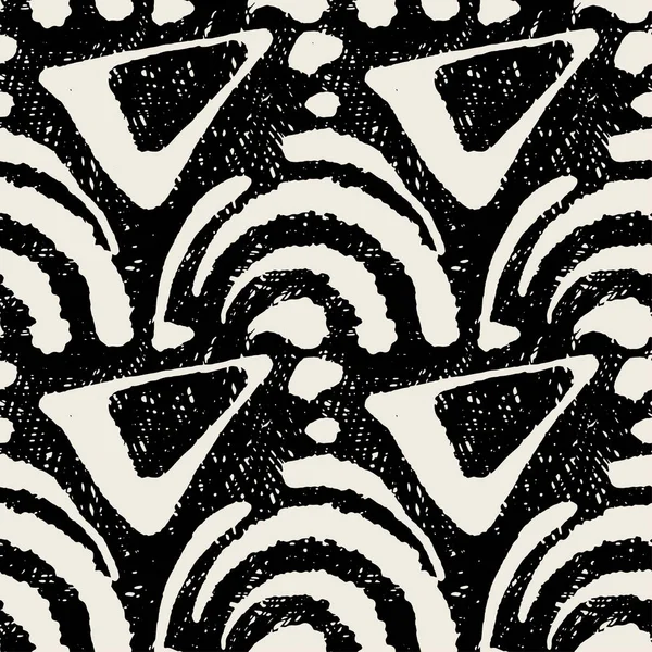 Naadloze textiel doodle patroon — Stockvector