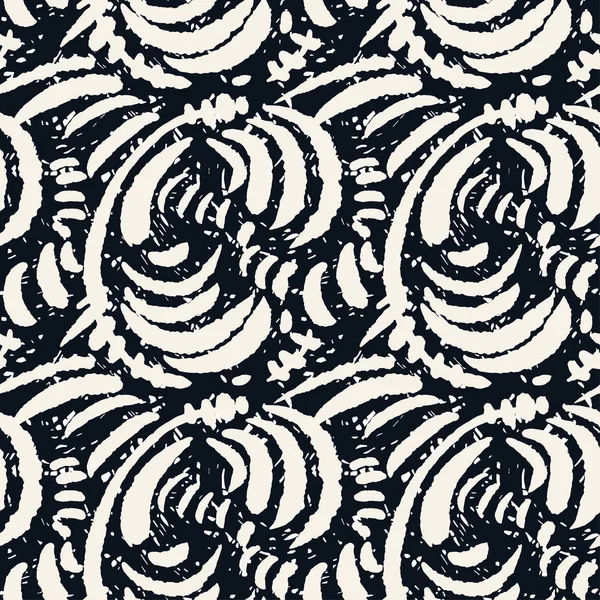 Seamless brushpen doodle pattern grunge texture.Trendy modern in — Stock Vector