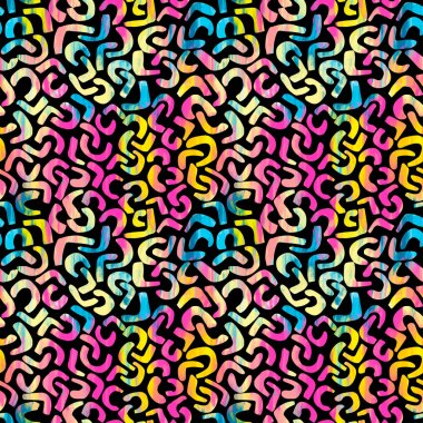 Memphis tarzı el çekilmiş dokulu seamless modeli