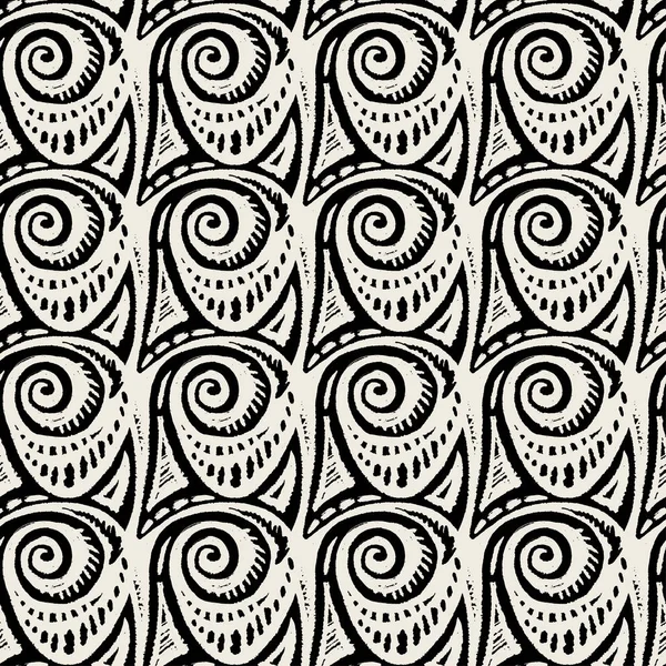 Naadloze brushpen textiel doodle patroon grunge textuur — Stockvector