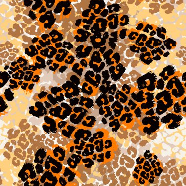 Sorunsuz brushpen Tekstil leopar desen doku